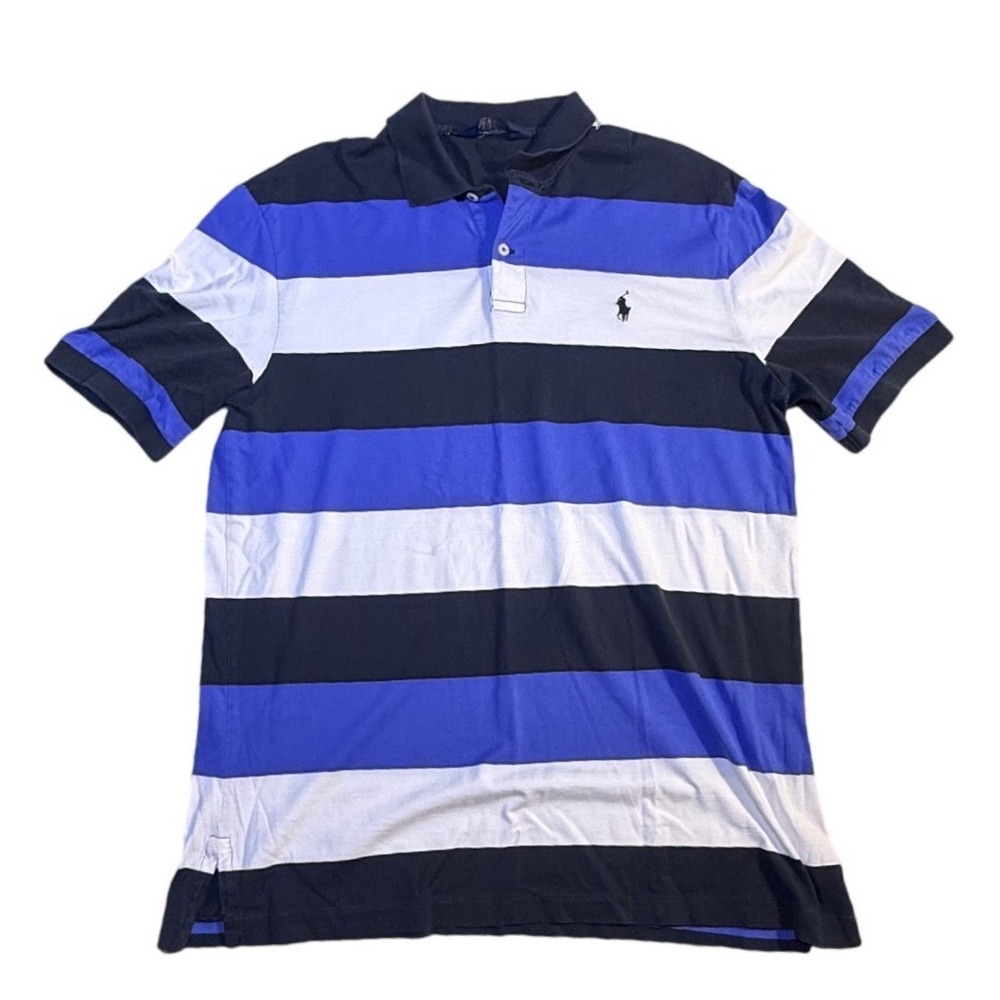 Polo Golf Ralph Lauren Mens Large Striped Pima Cotton Polo Shirt-2060